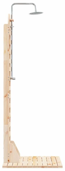 VidaXL Kültéri zuhany 223 cm Tömör fenyőfa és rozsdamentes acél
