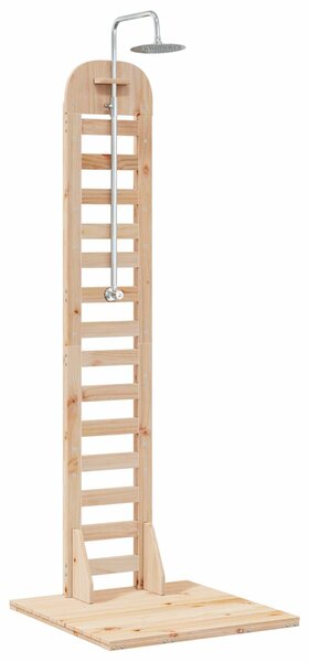 VidaXL Kültéri zuhany 223 cm Tömör fenyőfa és rozsdamentes acél