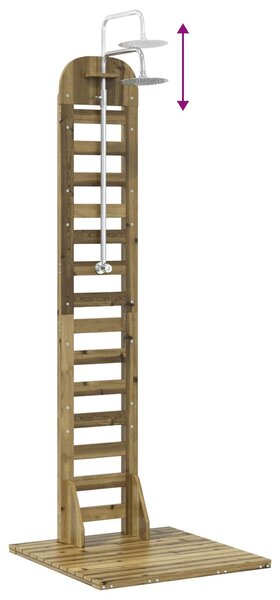VidaXL Kültéri zuhany 223 cm Impregnált fenyőfa és rozsdamentes acél