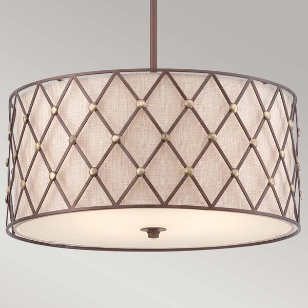 Quoizel klasszikus függeszték brown lattice bézs réz elsqzbrownlatticepl