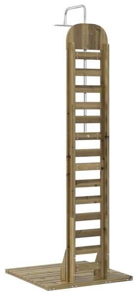 VidaXL Kültéri zuhany 223 cm Impregnált fenyőfa és rozsdamentes acél