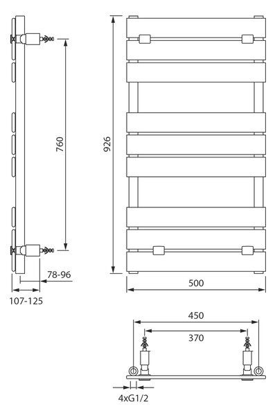 Aqualine Aqualine, BONDECO fűtőelem 500x926mm, fehér, DC592W