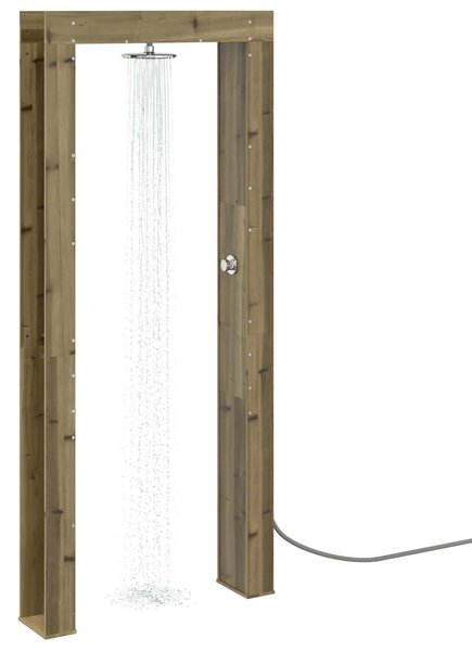 VidaXL Kültéri zuhany 226 cm Impregnált fenyőfa és rozsdamentes acél