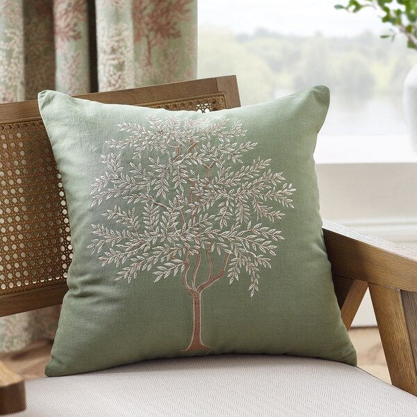 Pamut díszpárna 45x45 cm Woodland Trees Embroidered – Catherine Lansfield