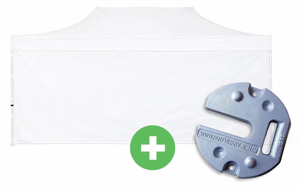 Ollósátor 3x6 m ALU PRÉMIUM SZETT - teljes oldalak + súlyok szín fehér