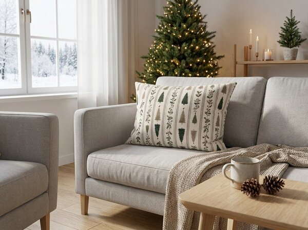 Pamut párnahuzat HOLLY PINES 50x70 cm, színes