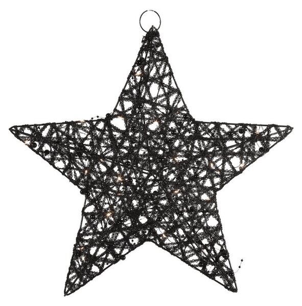 Karácsonyi dekoráció csillag STARIELLE LED világítással 30 cm, fekete