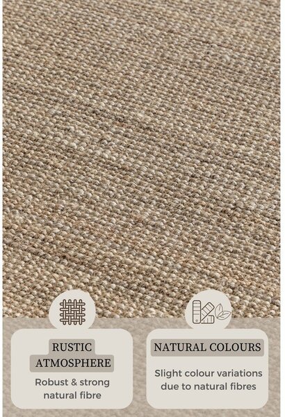 Szürkésbarna juta futószőnyeg 80x200 cm Bouclé – Hanse Home