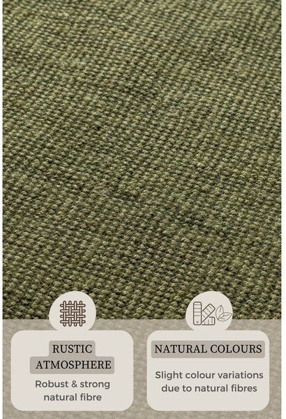 Khaki juta futószőnyeg 80x200 cm Bouclé – Hanse Home
