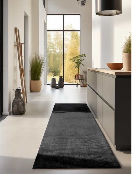 Fekete juta futószőnyeg 80x200 cm Bouclé – Hanse Home