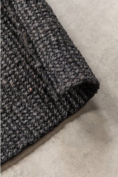 Fekete juta futószőnyeg 80x200 cm Bouclé – Hanse Home