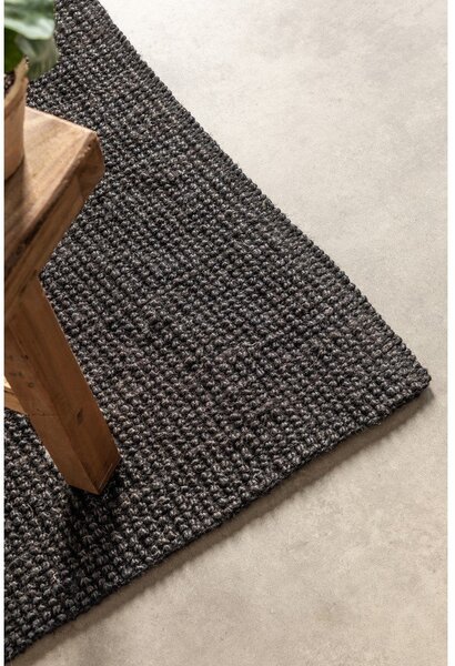 Fekete juta futószőnyeg 80x200 cm Bouclé – Hanse Home