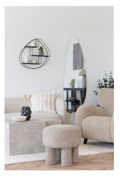 Világosszürke buklé puff Perth – House Nordic