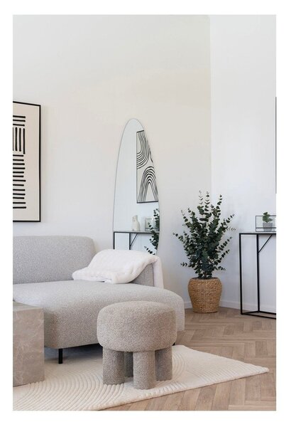 Világosszürke buklé puff Perth – House Nordic