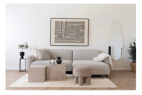 Világosszürke buklé puff Perth – House Nordic