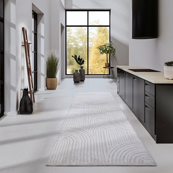 Krémszínű futószőnyeg 80x240 cm Chappe Cream White – Elle Decoration