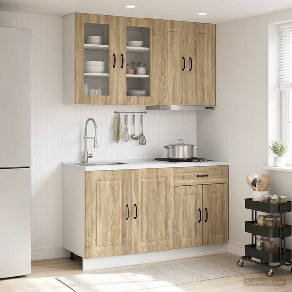 VidaXL Konyhai Egység KALMAR 4 db Sonoma Tölgy Szerelt Fa