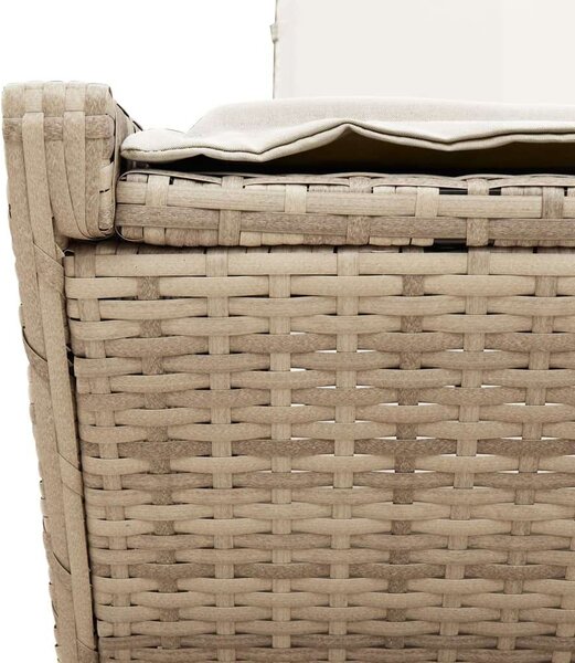 VidaXL Dupla Napozóágy - Polyrattan - Bézs - 200cm
