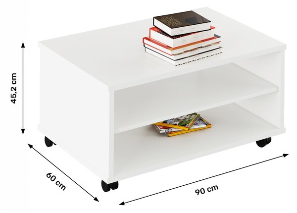 KONDELA Dohányzóasztal, fehér, RIOMA TYP 32