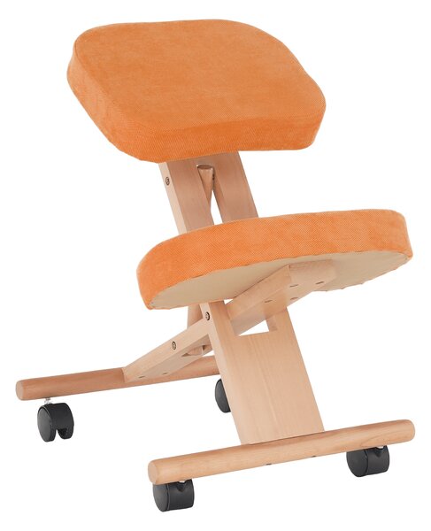KONDELA Ergonomikus térdelőszék, narancs/bükkfa, FLONET