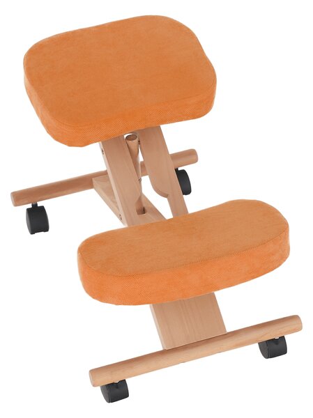 KONDELA Ergonomikus térdelőszék, narancs/bükkfa, FLONET