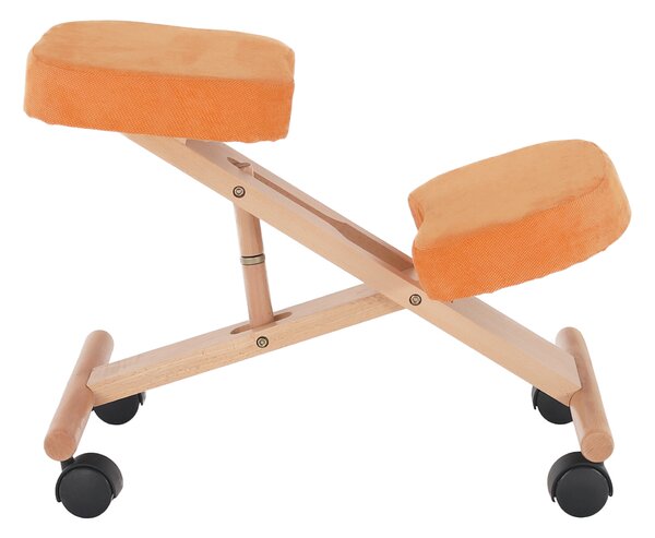 KONDELA Ergonomikus térdelőszék, narancs/bükkfa, FLONET