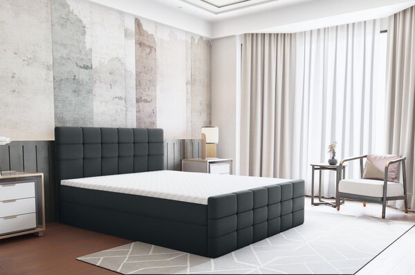 KONDELA Boxspring ágy, 140x200, szürke, BEST