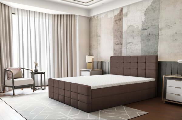 KONDELA Boxspring ágy, 180x200, barna, BEST