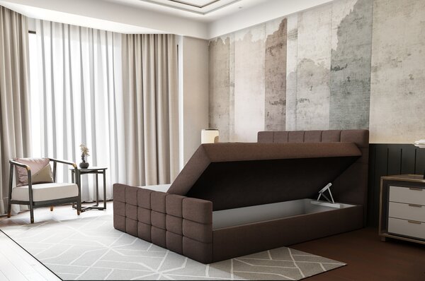 KONDELA Boxspring ágy, 180x200, barna, BEST