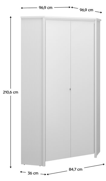 KONDELA Sarokszekrény 2D, fehér, ERODIN