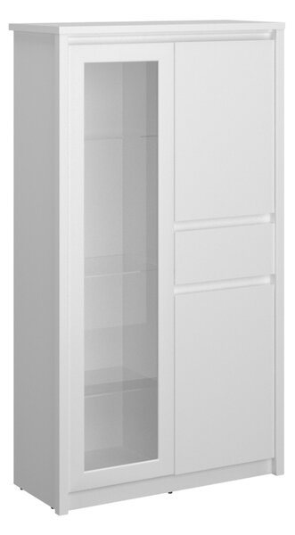 KONDELA Alacsony vitrin 2D1W1S, fehér, ERODIN