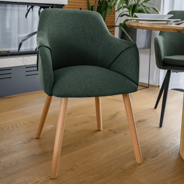 KONDELA Design szék, zöld/bükk, PETRUS