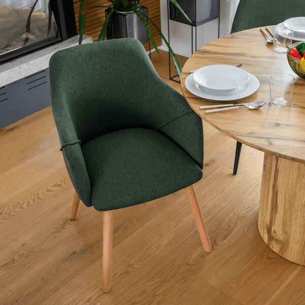 KONDELA Design szék, zöld/bükk, PETRUS
