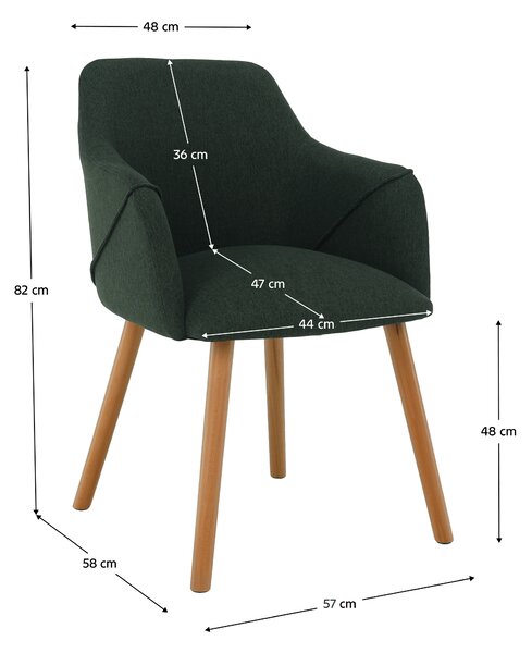 KONDELA Design szék, zöld/bükk, PETRUS