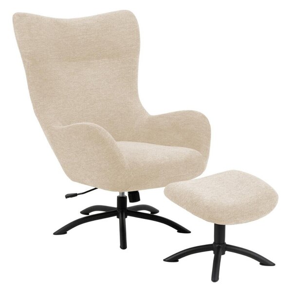 Fotel Norsica 490, Kárpit, 105x76x86cm, Krém, Fekete