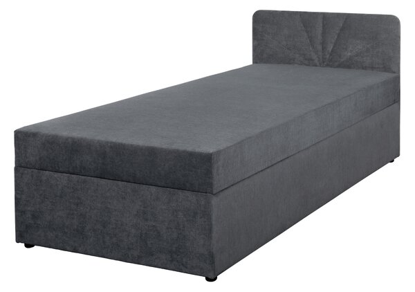 KONDELA Boxspring ágy, egyszemélyes, szürke, 90x200, univerzális, SUPA