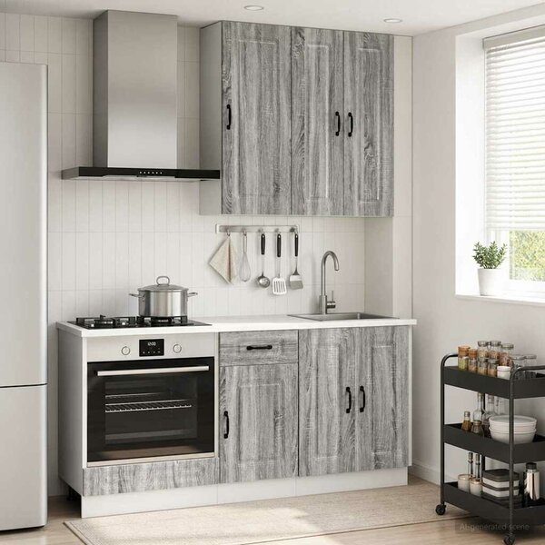 VidaXL Konyhai Egység KALMAR 5 db Szürke Sonoma Szerelt Fa