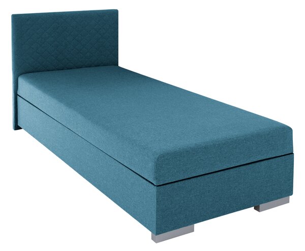 KONDELA Boxspring ágy, egyszemélyes, azúrkék, 90x200, univerzális, ADARA