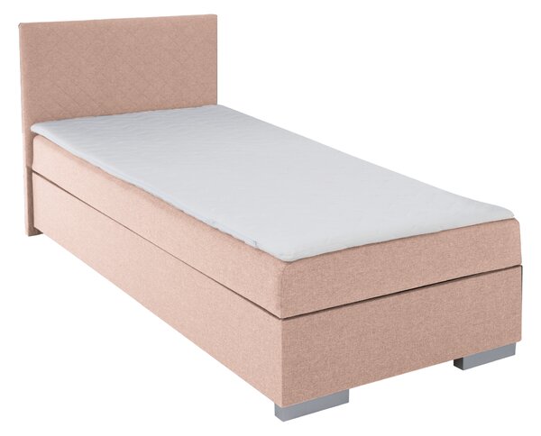 KONDELA Boxspring ágy, egyszemélyes, rózsaszín, 90x200, univerzális, ADARA