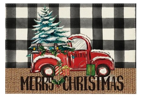 Karácsonyi asztali terítő MERRY CHRISTMAS 30x45 cm, fehér