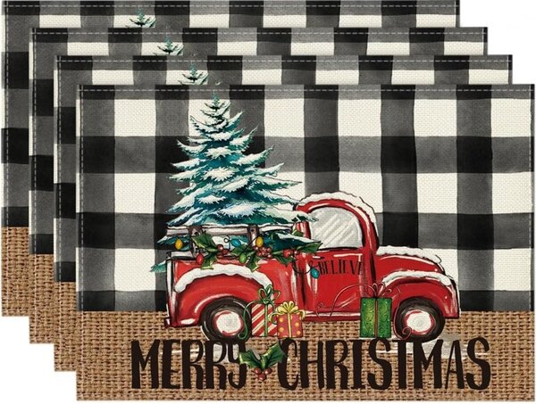 Karácsonyi asztali terítő MERRY CHRISTMAS 30x45 cm, fehér