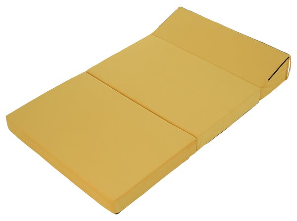 KONDELA Összecsukható matrac/fotel, 2v1, sárga, VEDIS