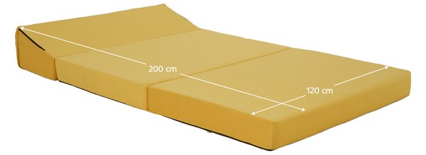 KONDELA Összecsukható matrac/fotel, 2v1, sárga, VEDIS