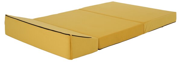KONDELA Összecsukható matrac/fotel, 2v1, sárga, VEDIS