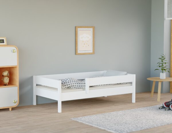 KONDELA Gyerekágy biztonsági akadállyal, fehér, 80x160, MIX