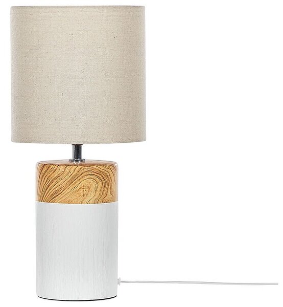 Fehér és világos fa asztali lámpa 43 cm ALZEYA