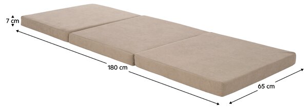 KONDELA Összehajtható matrac, hab, 65x180, bézs, LEVI 65