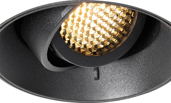 Modern süllyesztett foltfekete GU10 kerek trim nélküli - Oneon Honey