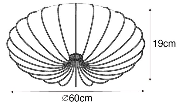 Dizájn mennyezeti lámpa bézs 60 cm 5-lámpás - Plu