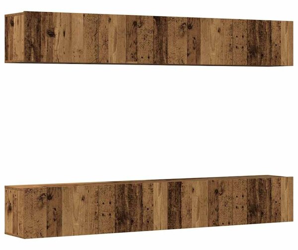 VidaXL 4 db falra szerelhető TV-szekrény szett régi fa 100 x 30 x 30 cm